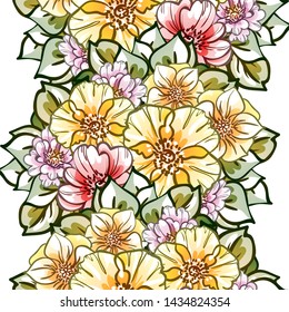 Abstract elegance seamless pattern with floral background