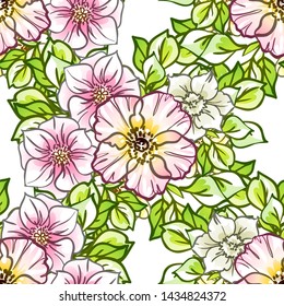 Abstract elegance seamless pattern with floral background
