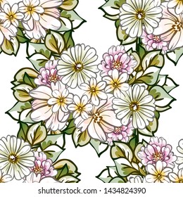 Abstract elegance seamless pattern with floral background