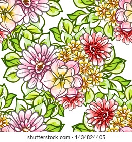 Abstract elegance seamless pattern with floral background