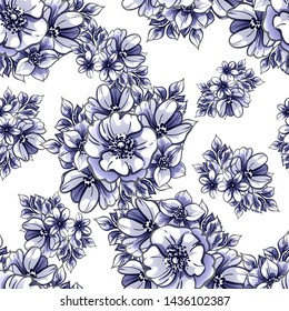 Abstract elegance seamless pattern with floral background
