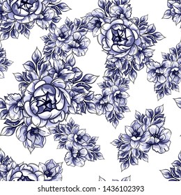 Abstract elegance seamless pattern with floral background