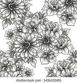 Abstract elegance seamless pattern with floral background