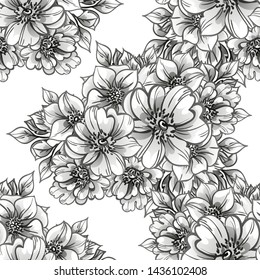 Abstract elegance seamless pattern with floral background