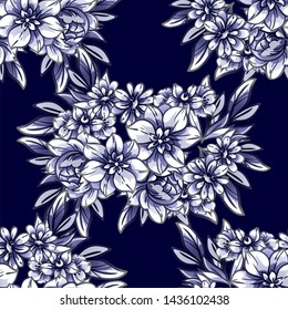 Abstract elegance seamless pattern with floral background