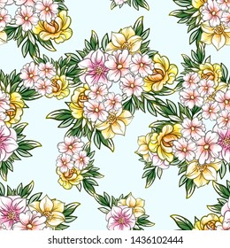 Abstract elegance seamless pattern with floral background