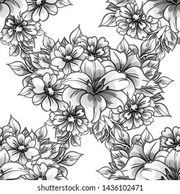 Abstract elegance seamless pattern with floral background