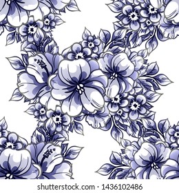 Abstract elegance seamless pattern with floral background