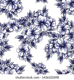 Abstract elegance seamless pattern with floral background