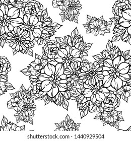 Abstract elegance seamless pattern with floral background