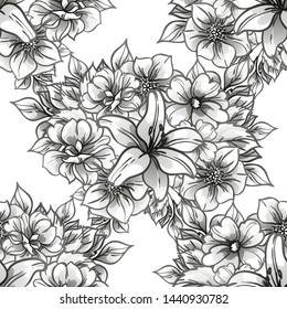 Abstract elegance seamless pattern with floral background