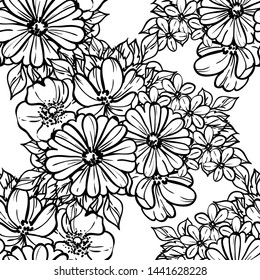 Abstract elegance seamless pattern with floral background