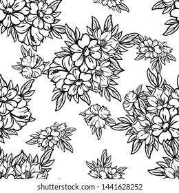 Abstract elegance seamless pattern with floral background