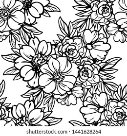 Abstract elegance seamless pattern with floral background