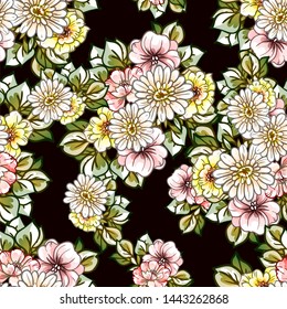 Abstract elegance seamless pattern with floral background