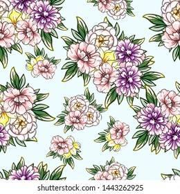 Abstract elegance seamless pattern with floral background
