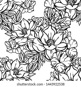 Abstract elegance seamless pattern with floral background
