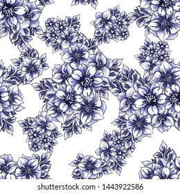 Abstract elegance seamless pattern with floral background