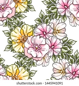 Abstract elegance seamless pattern with floral background