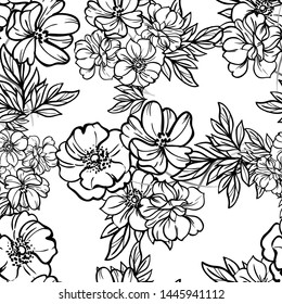 Abstract elegance seamless pattern with floral background