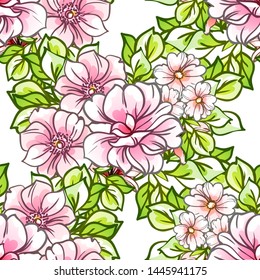Abstract elegance seamless pattern with floral background