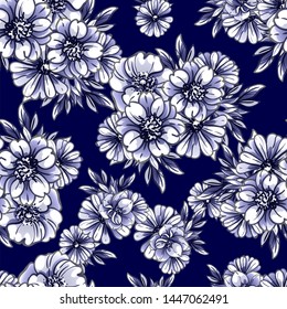 Abstract elegance seamless pattern with floral background