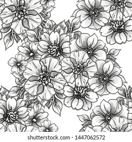 Abstract elegance seamless pattern with floral background
