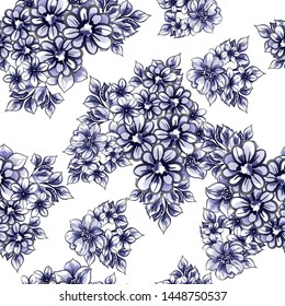 Abstract elegance seamless pattern with floral background