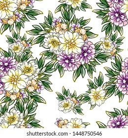 Abstract elegance seamless pattern with floral background