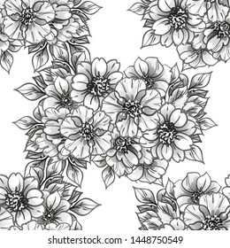 Abstract elegance seamless pattern with floral background