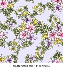 Abstract elegance seamless pattern with floral background