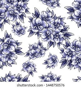 Abstract elegance seamless pattern with floral background