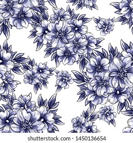 Abstract elegance seamless pattern with floral background
