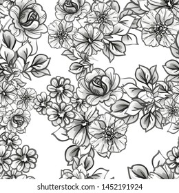 Abstract elegance seamless pattern with floral background