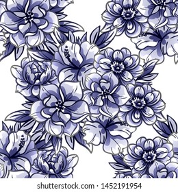 Abstract elegance seamless pattern with floral background