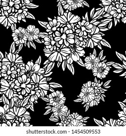 Abstract elegance seamless pattern with floral background