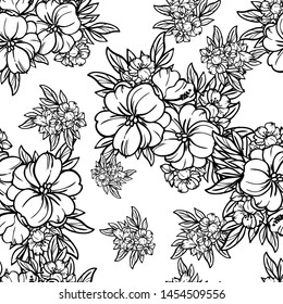 Abstract elegance seamless pattern with floral background