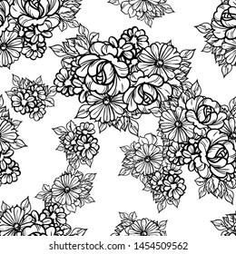 Abstract elegance seamless pattern with floral background
