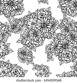 Abstract elegance seamless pattern with floral background