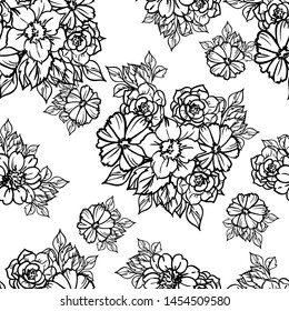 Abstract elegance seamless pattern with floral background