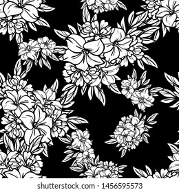 Abstract elegance seamless pattern with floral background