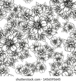 Abstract elegance seamless pattern with floral background