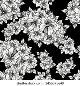 Abstract elegance seamless pattern with floral background