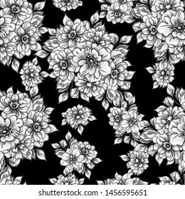 Abstract elegance seamless pattern with floral background