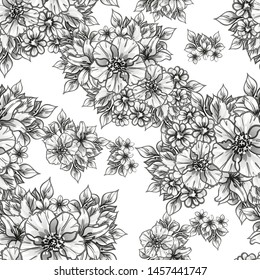 Abstract elegance seamless pattern with floral background