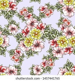Abstract elegance seamless pattern with floral background