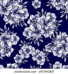 Abstract elegance seamless pattern with floral background