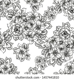 Abstract elegance seamless pattern with floral background