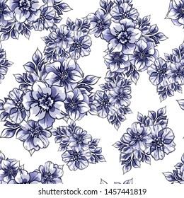 Abstract elegance seamless pattern with floral background