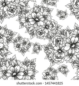 Abstract elegance seamless pattern with floral background